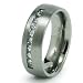 8mm Titanium Ring with CZ (Sizes 8-12)