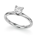 1/2 ct. Round Diamond Solitaire Ring in 14K White Gold or Yellow Gold