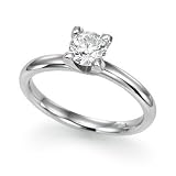 1/2 ct. Round Diamond Solitaire Ring in 14K White Gold or Yellow Gold