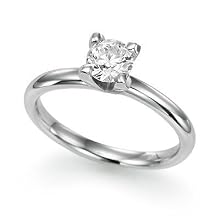 1/2 ct. Round Diamond Solitaire Ring in 14K White Gold or Yellow Gold