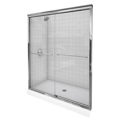 KOHLER K-702208-L-SHP Fluence Frameless Bypass Shower Door, Bright Polished Silver