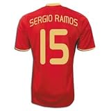 Spain National Team 2009-10 SERGIO RAMOS #15 Home Soccer Jersey (Size Large)