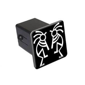 Southwest Kokopelli Flute Players - 2" Tow Trailer Hitch Cover Plug Insert