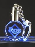 TAMPA BAY RAYS Team Logo Octagon Laser-Etched LED CRYSTAL KEYCHAIN