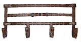 Rawhide leather Cowboy WESTERN 4 hat Hook COAT RACK home decor