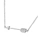 925 Sterling Silver Classic Love Arrow Horizontal Womens Pendant Necklace