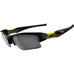 Oakley Flak Jacket XLJ Men's Special Editions Livestrong Racewear Sunglasses w/ Free B&F Heart Sticker Bundle - Jet Black/Black Iridium