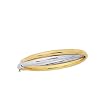 14K Two-Tone Gold Bangle Bracelet - 7 inches