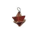 Jasper Pendant 10 Spiritual Red Merkaba Star Crystal Healing Reiki Gem 1.1