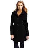 Tommy Hilfiger Women's Classic Hooded Wool Coat, Black, 6