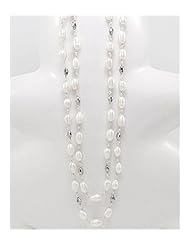 Comet Argent Light Japanese silk cord Fresh Water Pearl Necklace
