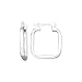 Sterling Silver 2 x 20 MM Square Shaped Hoop Earrings