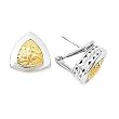 925 Silver Triangular Earrings with 14k Gold Accents
