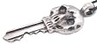 Bone Skeleton Key Pewter Pendant Necklace