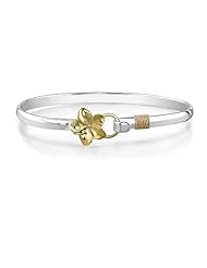 Sterling Silver Plumeria Bangle