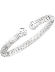 6.5 mm Hollow Mesh Cuff Bracelet Sterling Silver 7.5 Inch Ch328