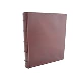 European Leather Photo Album with Archival, Acid Free Paper Holds 200 5x7" Photos, Burgundy