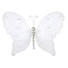The Butterfly Grove Isabella Pearl Butterfly Decoration 3D Hanging Mesh Organza Nylon Decor, Plumeria White, Small, 5