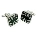 Unique Designer Black Enamel Stainless Steel Cufflinks with Presentation Box
