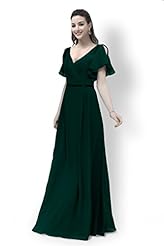 V-neck Lace-Up Evening Dress/Bridesmaid Dress/Prom Dress 