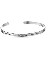 Sterling Silver "True Friendship Is a Journey Without End" Cuff Bracelet, 7"