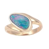 14K Australian Opal Ribbon Ring