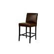 Dark Brown Leather Bar Stool By Wholesale Interiors