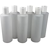 8 Oz Plastic Squeeze Bottles with Disc Top Flip Cap Set of 6 Empty by Pinnacle Mercantile
