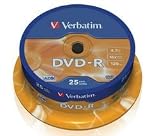 Verbatim DVD-R (16x) 4.7GB/120min 25pk Spindle