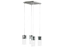 Kenroy Home 80505CH Cylinder Four-Light Chandelier with 4-Inch White Opal Glass Shades