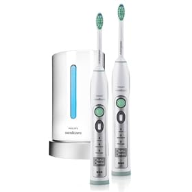 Philips Sonicare HX6952 Flexcare Special Edition Rechargeable Toothbrush System with 2 FlexCare Handles, 2 Brush Heads and 1 Travel Charger