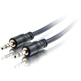 C2G / Cables to Go 40522 Plenum-Rated 3.5mm Stereo Audio Cable M/M with Low Profile Connectors (75 Feet, Black)