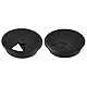 Desktop Computer Plastic Black 80mm Dia Grommet Cable Hole Covers 2pcs