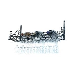 Metal Wine and Glass Wall Rack by