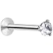 16 Gauge Clear 3mm Gem Internally Threaded Labret Monroe Tragus