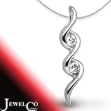 Jewelco London 18 Carat White Gold 12pts Diamond Pendant