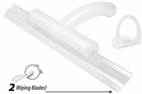 Cleret 12" iDO 2 Shower Squeegee with Dual Edge Replaceable White Cleaning Blade