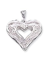 Sterling Silver Filigree Heart Charm QC590"