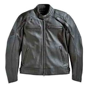 Harley-Davidson® Men's Reflective Skull Leather Jacket. Reflective piping and embroidery. 98099-07VM