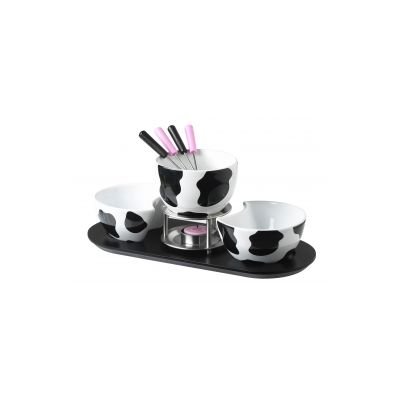 Orka F47824 Halbmond Fondue Set Kuhmotiv