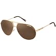 Carrera Turbo/S Men's Aviator Full Rim Polarized Lifestyle Sunglasses w/ Free B&F Heart Sticker Bundle - Gold/Bronze