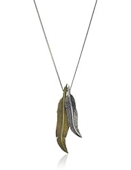 M.Cohen Hand made Designs Silver and Brass Double Feather Necklace