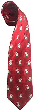 Christmas Tie 100% Silk Frosty The Snowman With Scarf Black Red 230