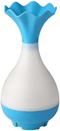 IPUIS Cool Air Humidifier Creative Flower Vase Bottle Shape USB Charging Mist Aromatherapy Aroma Diffuser Sweet Home Ultrasonic with Night Light (Blue)