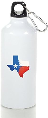 Flag Map Of Texas Print 500ML Aluminum Portable Sports Water Bottle White