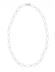 MMA Silver - 16 inch Marquise Shape Wire Link Necklace