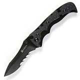 Columbia River Knife and Tool 1093K Mini My Tighe Assisted Opening Folding Knife with 3-inch Black Serrated Blade