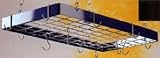 Gourmet Rectangular Black Metal with Chrome Pot Rack