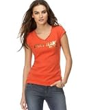 DKNY - DKNY Jeans V-Neck Foil Logo Tee