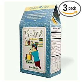 Holly's Au Natural Gluten Free Plain Porridge, 16-Ounce Boxes (Pack of 3)